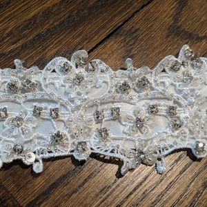 White wedding sash